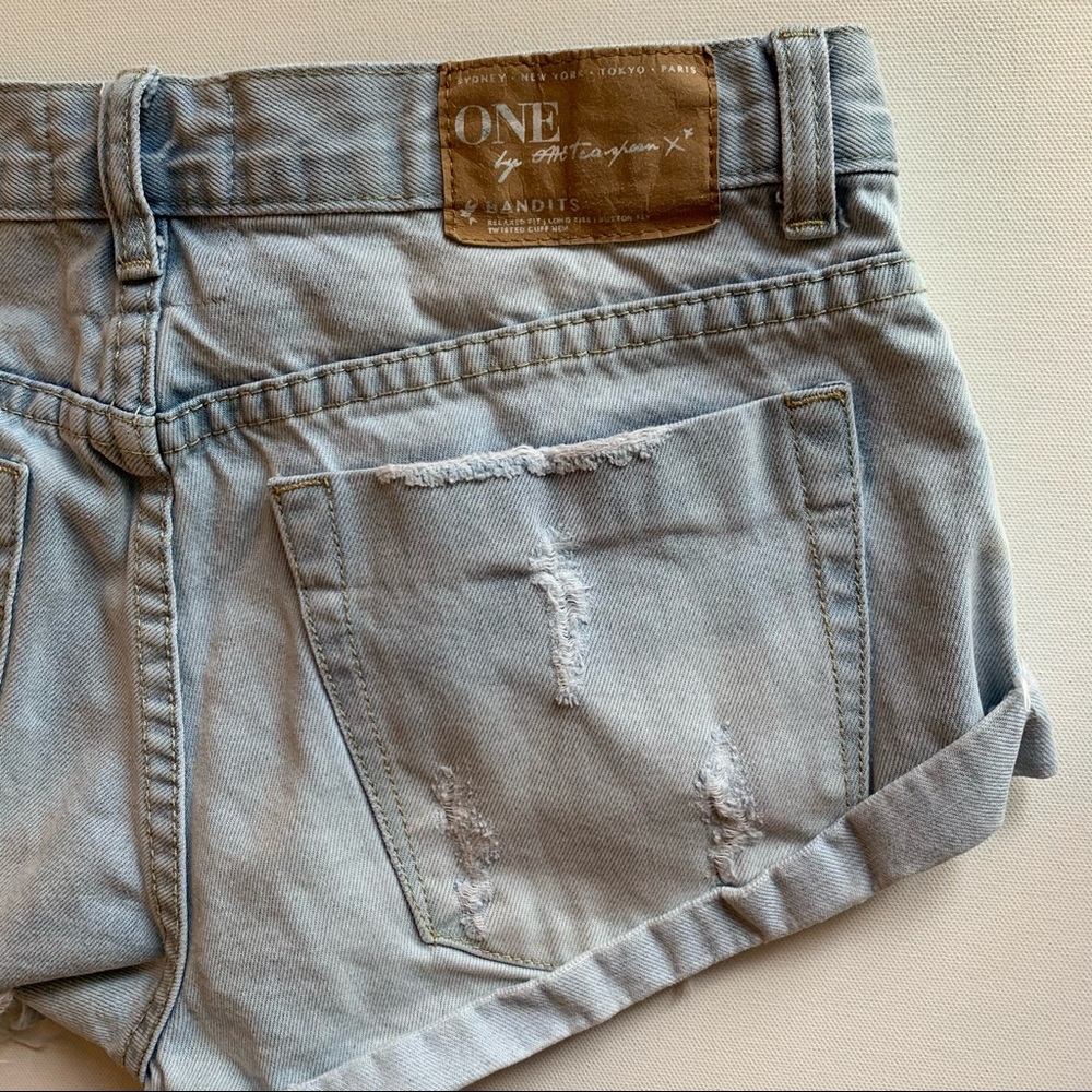 One Teaspoon Bandits Denim Shorts Sz 25 - Picture 9 of 15